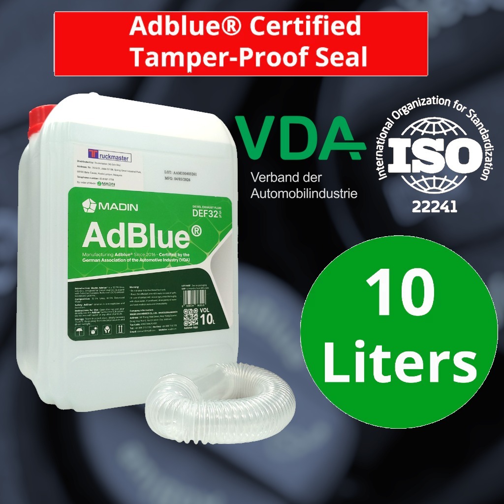 AdBlue Diesel Exhaust Fluid - 10L & 20L - ISO Standard 22241 & Adblue Certified & Tamper- Proof Seal
