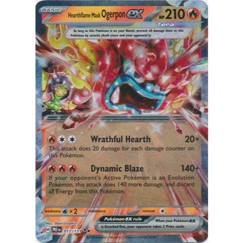 Pokemon TCG Hearthflame Mask Ogerpon ex 017/131 Double (อังกฤษ)