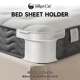 SilkenCat Bed Sheet Holder 4pcs Anti‑Slip Fit Tilam 9–25cm ABS Tahan Lasak Senang Pasang Invisible C2