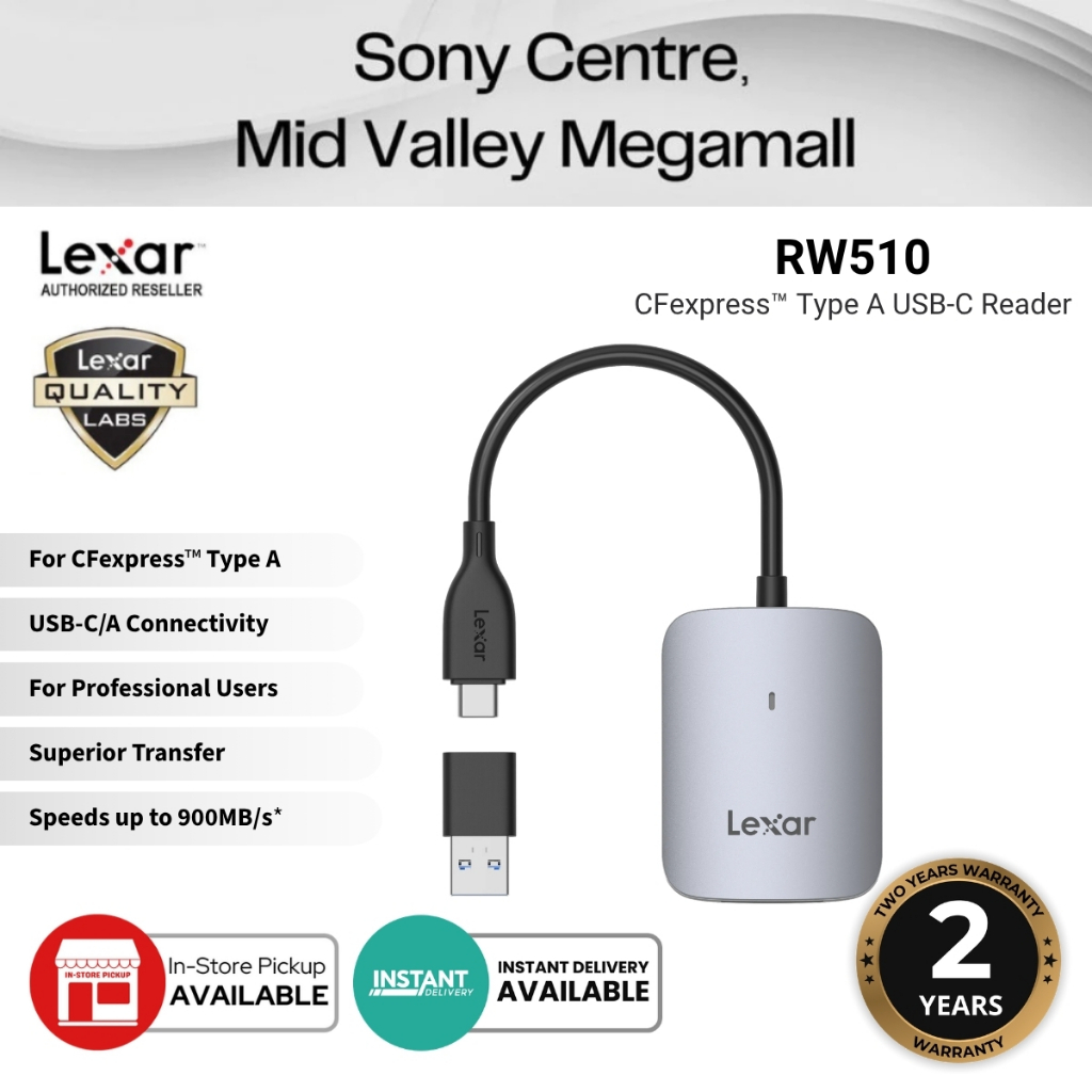 Lexar CFexpress Type A USB-C Card Reader USB 3.2 Gen 2 (มาพร้อมอะแดปเตอร์ USB-A) - RW515