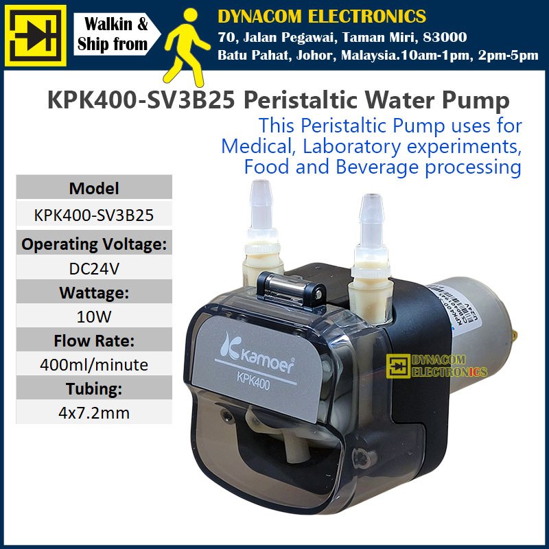 KAMOER KPK400-SV3B25 Peristaltic Dosing Self-Priming Pump / ปั๊มน้ํา [Pam Air Peristaltik]