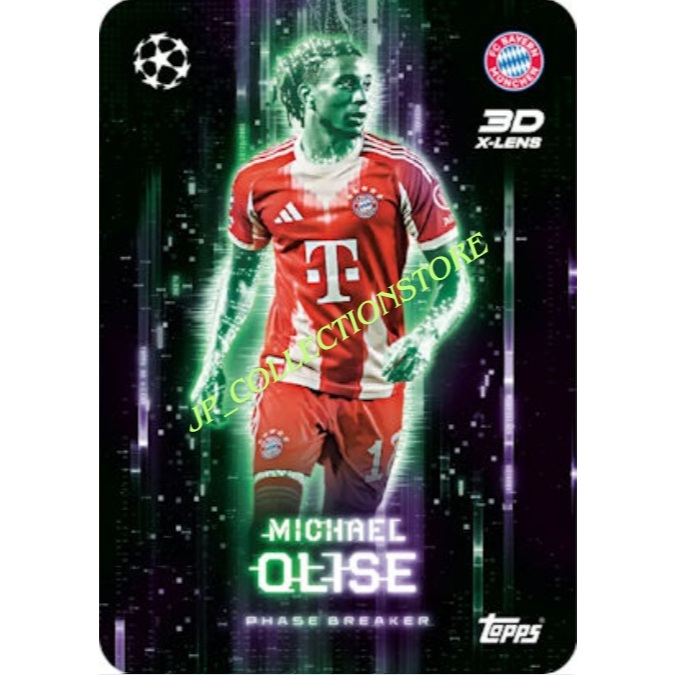 Match Attax Extra UCL 2025/26 - การ์ดเลนส์ 3D X การมองเห็น Michael Olise [PS-MO] FC Bayern München