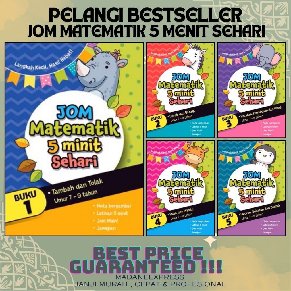 [XPRESS] RAINBOW BESTSELLER: JOM MATHEMATICS 5 MINUTES FOR EVERYDAY AGES 7-9 ปี