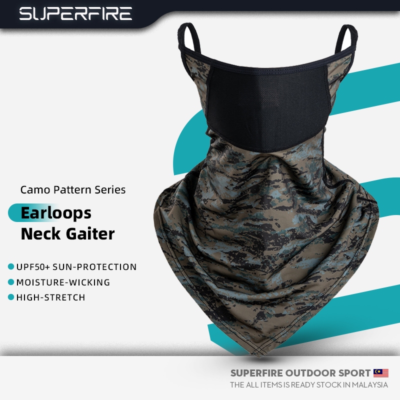 SUPERFIRE GFM คอ Gaiter Sun Protection UPF50+ Breathable Cooling Quick-dry Ride ตกปลา Unisex