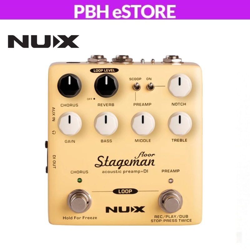 Nux NAP-5 Stageman Floor Acoustic Preamp และ DI Effect Pedal Footswitch (NAP5 NAP 5)