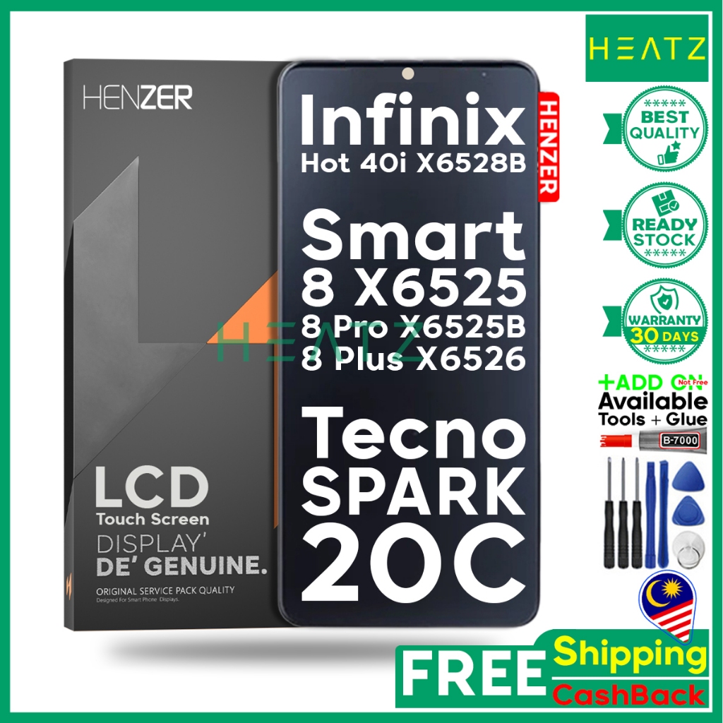 ORG HENZER จอแสดงผล LCD สําหรับ Infinix Hot 40I X6528B/สมาร์ท 8 X6525/Smart 8 Pro X6525B/สมาร์ท 8 Pl