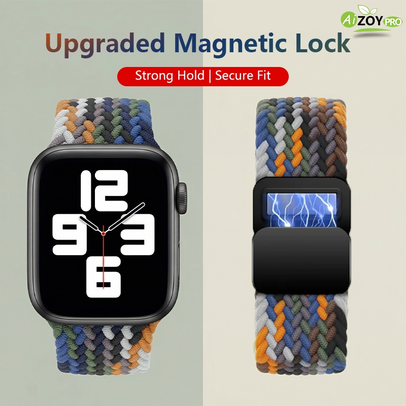 Ai.Zoy.Pro Braided Strap Watch Band Magnetic Buckle Sport Adjustable Waterproof Smartwatch Band Tali