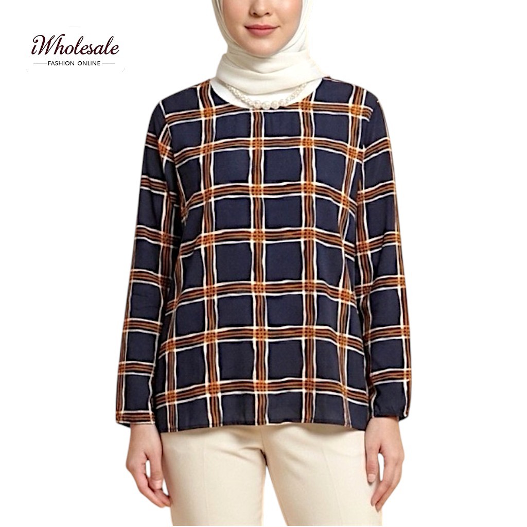 ผู้หญิงลําลองรอบคอแขนยาว OOTD Checker พิมพ์ ZARA เสื้อ