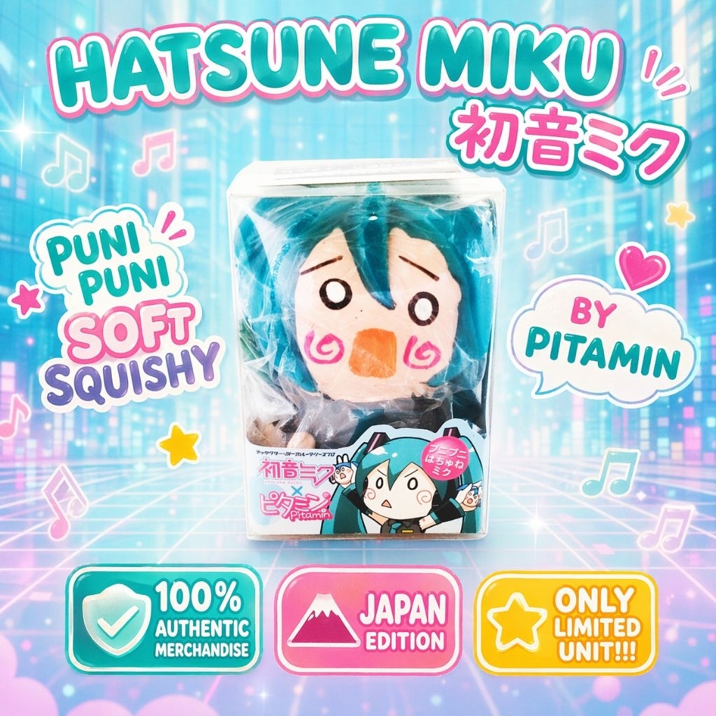 HATSUNE MIKU : NIVERBUY X PITAMIN PUNI PUNI SOFT SQUISHY AUG25 !!️-( % official & authentic Japan ed