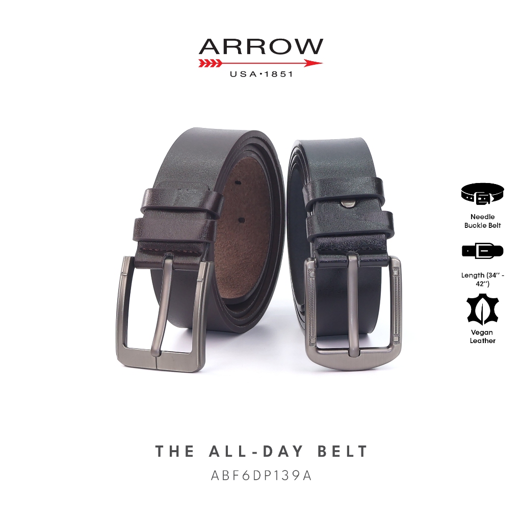ARROW ALL DAY Mens Vegan Leather Needle Buckle Belt Tali Pinggang Lelaki Kulit Sintetik