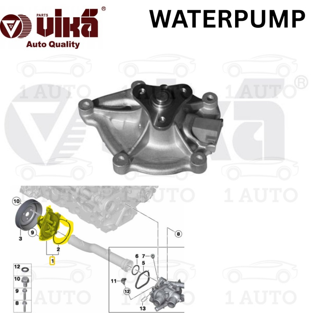 VIKA WATERPUMP BMW F20 116i 118i F30 316i N13 ENGINE MINI COOPER R56 N12 N14 ENGINE CLUBMAN R55 R60 