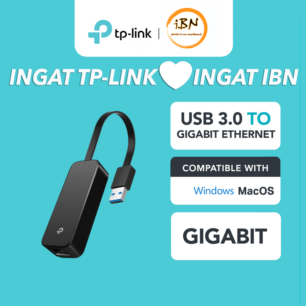 อะแดปเตอร์เครือข่ายอีเธอร์เน็ต TP-Link USB 3.0 เป็น Gigabit LAN รองรับ N-Switch UE306