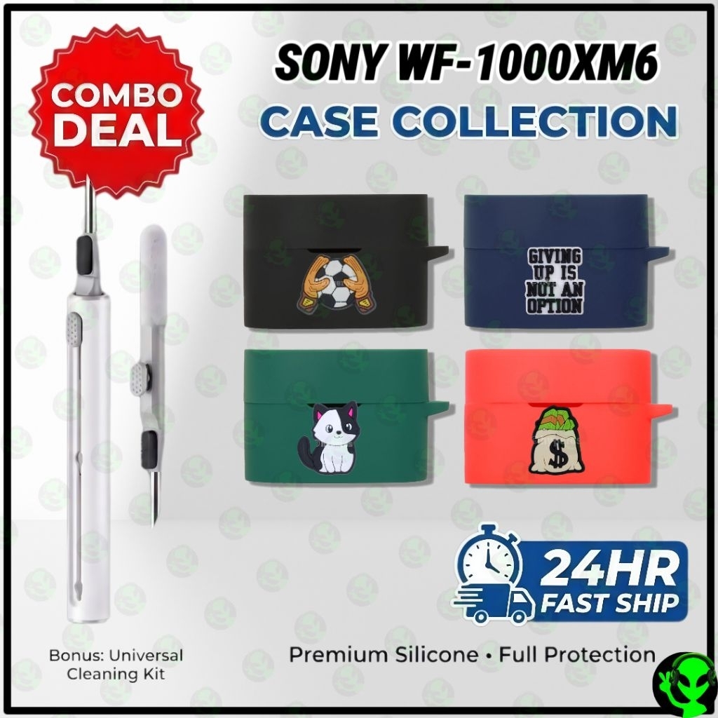 ALIN STUDIO Sony WF-1000XM6 Case 3D Style Premium Silicone Case + ปากกาทําความสะอาด + เชือกเส้นเล็ก 