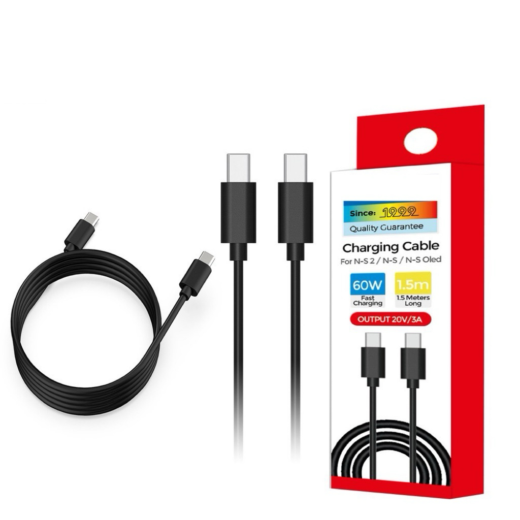 สวิตช์ 2 สายชาร์จ FAST 60W สวิทช์ 2 สายชาร์จ USB C สวิทช์ 1 สายเคเบิลข้อมูล PS5 สวิทช์ 2