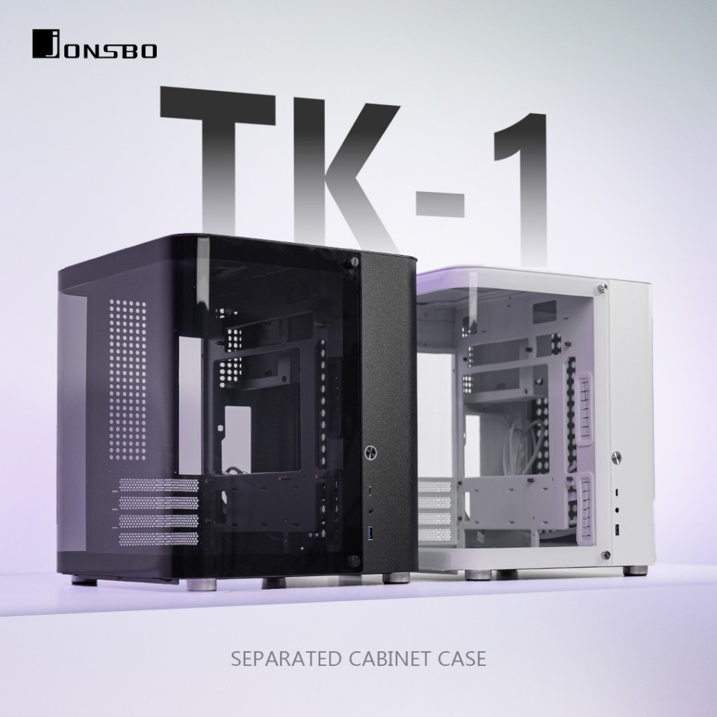 เคสพีซี Jonsbo TK-1 mATX TG พร้อมการออกแบบแก้ว Hyperboloid สีดํา / สีขาว