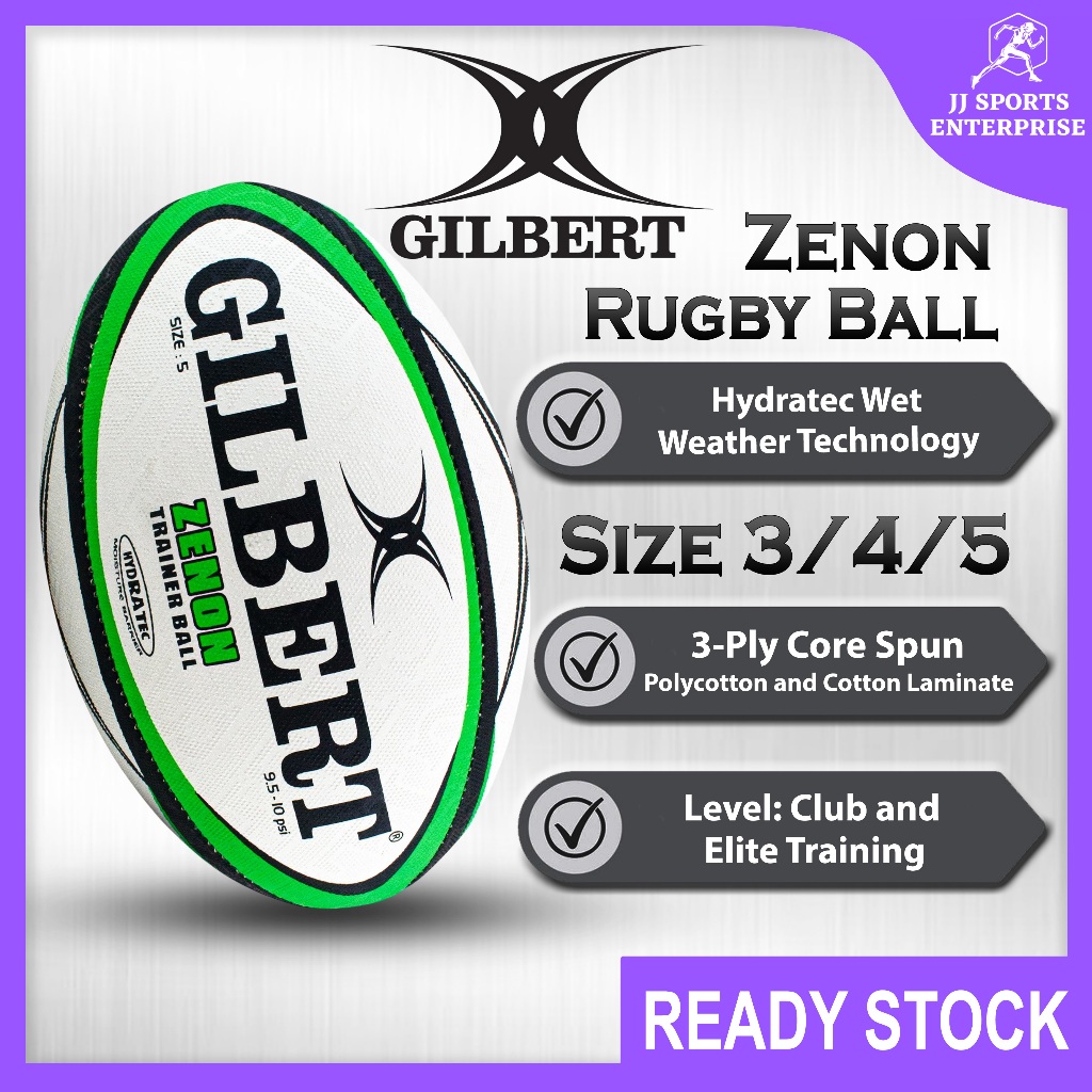 Gilbert Rugby Ball Zenon Bola Ragbi Bola Training Rugby Ball Bola Ragbi Latihan Green