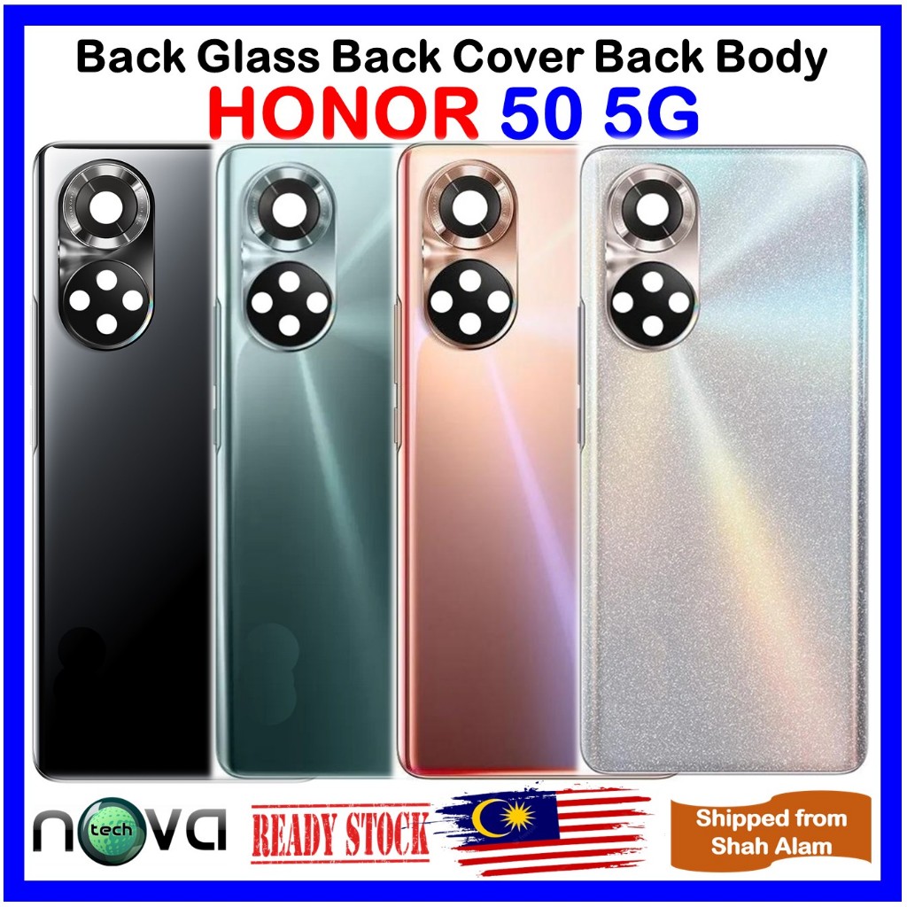 ฝาหลังด้านหลังกระจกด้านหลังแผงด้านหลังสําหรับ HONOR 50 5G NTH-AN00 NTH-NX9