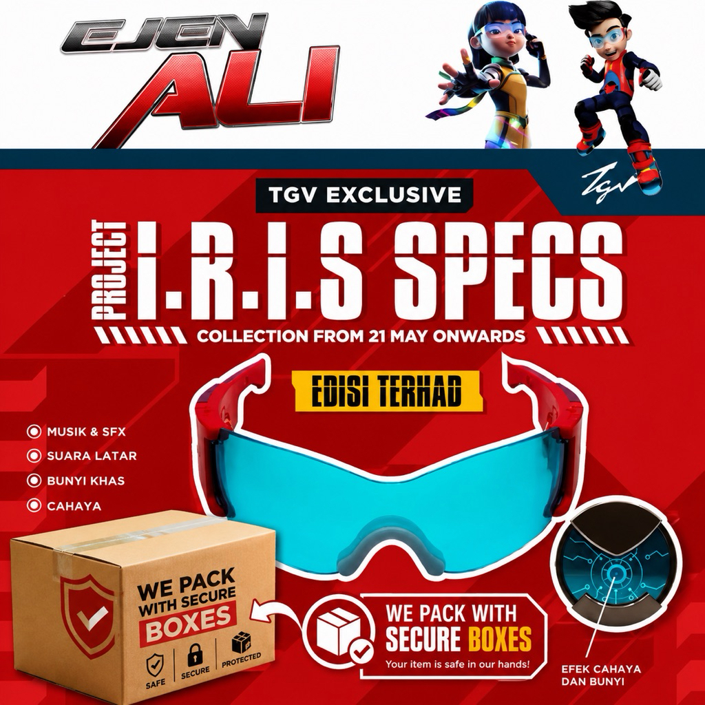 EJEN ALI 2 PROJEK IRIS SPEK MATA (ฉบับจํากัด) THE MOVIE 2 SPEK แว่นตา IRIS EJEN ALI ALICIA IRIS TGV 
