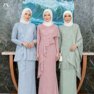 [Last Minute Deal] ZOE ARISAH Anaira Ardasya Kurung Moden Premium Chiffon Lace Baju Raya 2026 Scrallop Cantik ZOE ARISSA