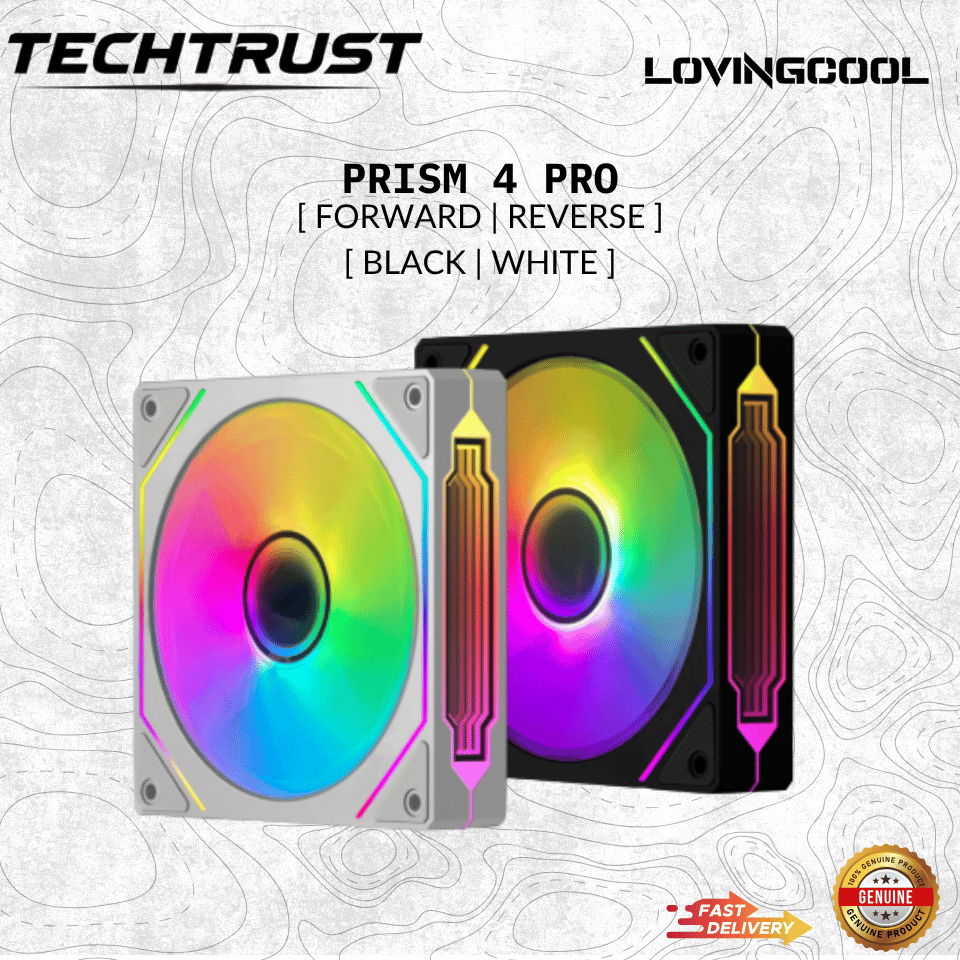 PRISM 4 PRO ARGB CASE พัดลมสีดํา/WHITEV ARGB 3Pin 12CM พัดลมปลอก PWM 4PIN