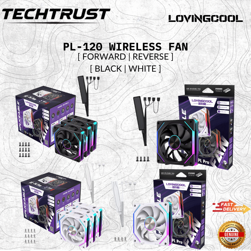 LOVINGCOOL PL-120-1 / PL-120-3 WIRELESS BLOCK ARGB PC CASE FAN SINGLE PACK / COMBO PACK