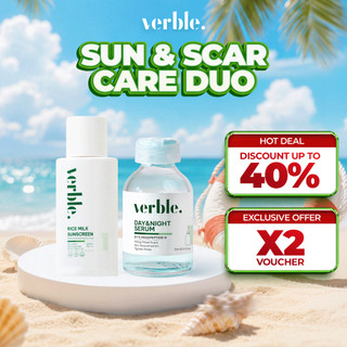 VERBLE Sun & Scar Care Duo Verble Serum Pitted Scar + Verble Rice Milk SunScreen Combo