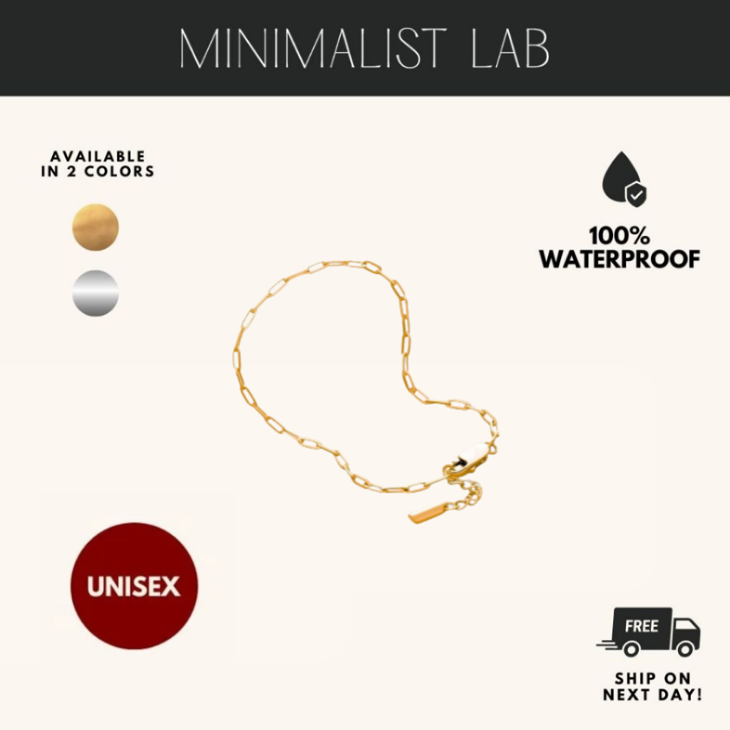 MINIMALIST LAB Titanium Paperclip Chain Bracelet Titanium Gelang Paperclip Unisex