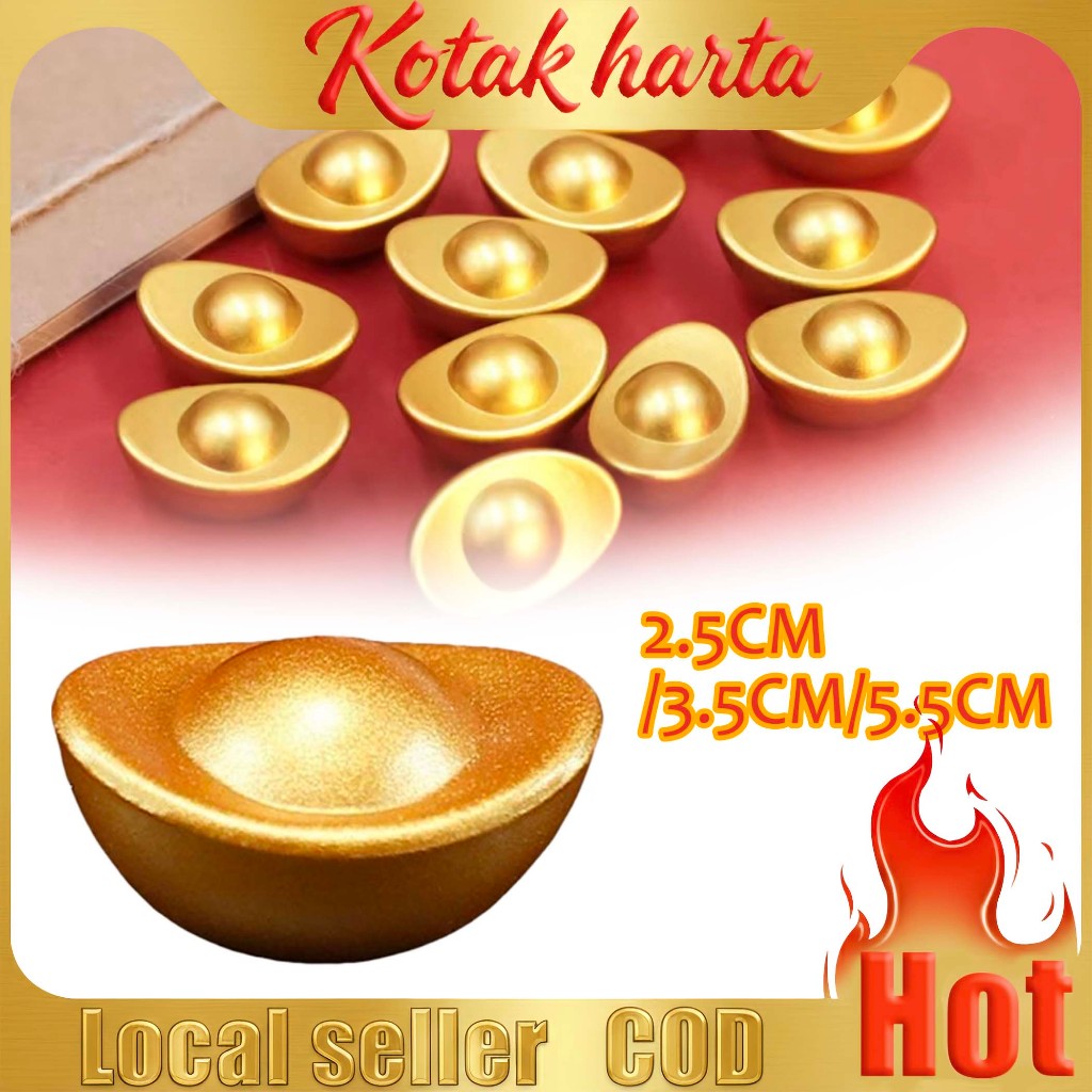 Solid จําลอง Mini Alloy Yuanbao/ทรายทองขนาดเล็ก Yuanbao เครื่องประดับ/ทองเหลืองแข็งตกแต่งโต๊ะ