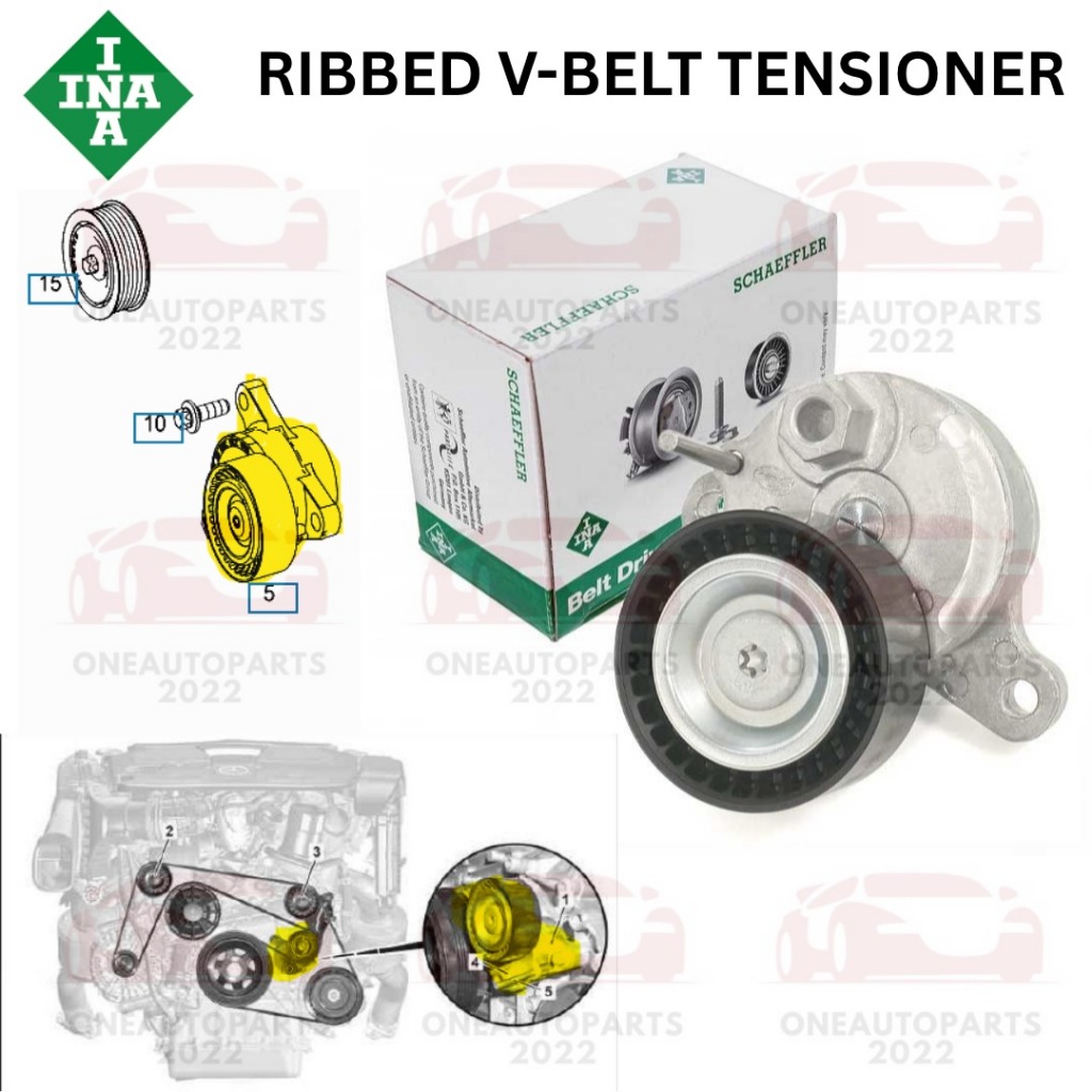 INA V-BELT TENSIONER M276 เครื่องยนต์ W205 C43 AMG C218 CLS400 W212 E400 W213 E43 X253 GLC43 AMG W16