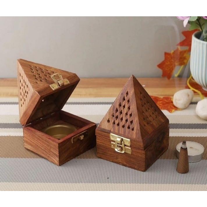 INSENCE WOOD HOLDER / BUKHOOR WOOD HOLDER ( SIZE - 14 CM X 7.5 CM X 7.5 CM )