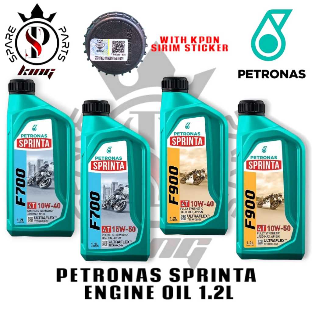 PETRONAS SPRINTA 4T 4T น้ํามันหอมระเหย F700 10W40 15W50 F900 10W40 10W50 4T น้ํามันเครื่อง MINYAK HI