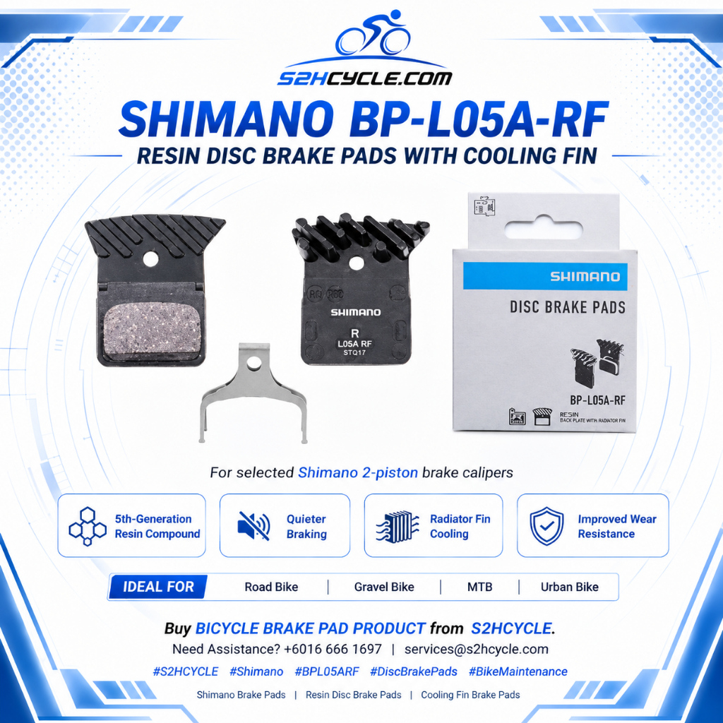 MY Shimano BP-L05A-RF เรซิ่นแผ่นดิสก์เบรค Cooling Fin สําหรับ 2 ลูกสูบ Caliper สําหรับแผนที่กรวด