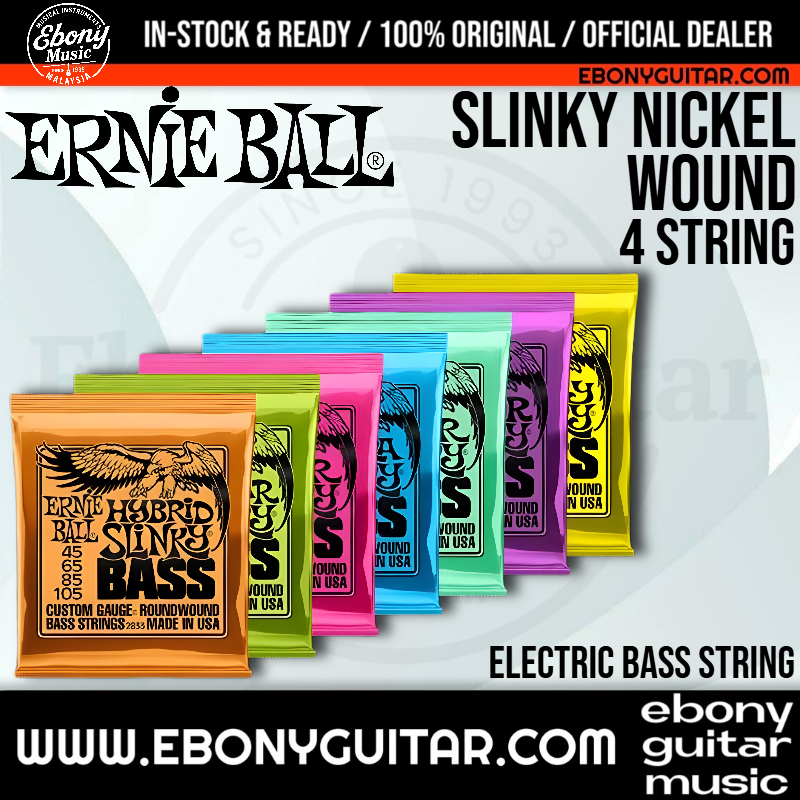 Ernie Ball 4-String Bass Strings - Regular Slinky 2832 (.050-.105) / Hybrid Slinky 233 (.045-.105) ช