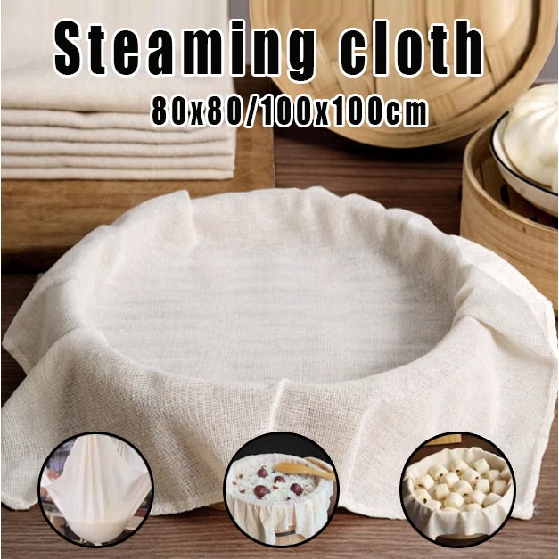 80/100 ซม.Non-Stick Steamer Cotton High Density Tofu นมถั่วเหลืองพร้อมล็อคขอบผ้ากรอง