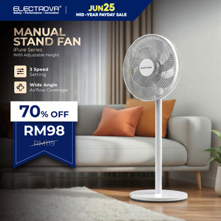Electrova Electric Stand Fan with Adjustable Height iPure Series (Manual)
