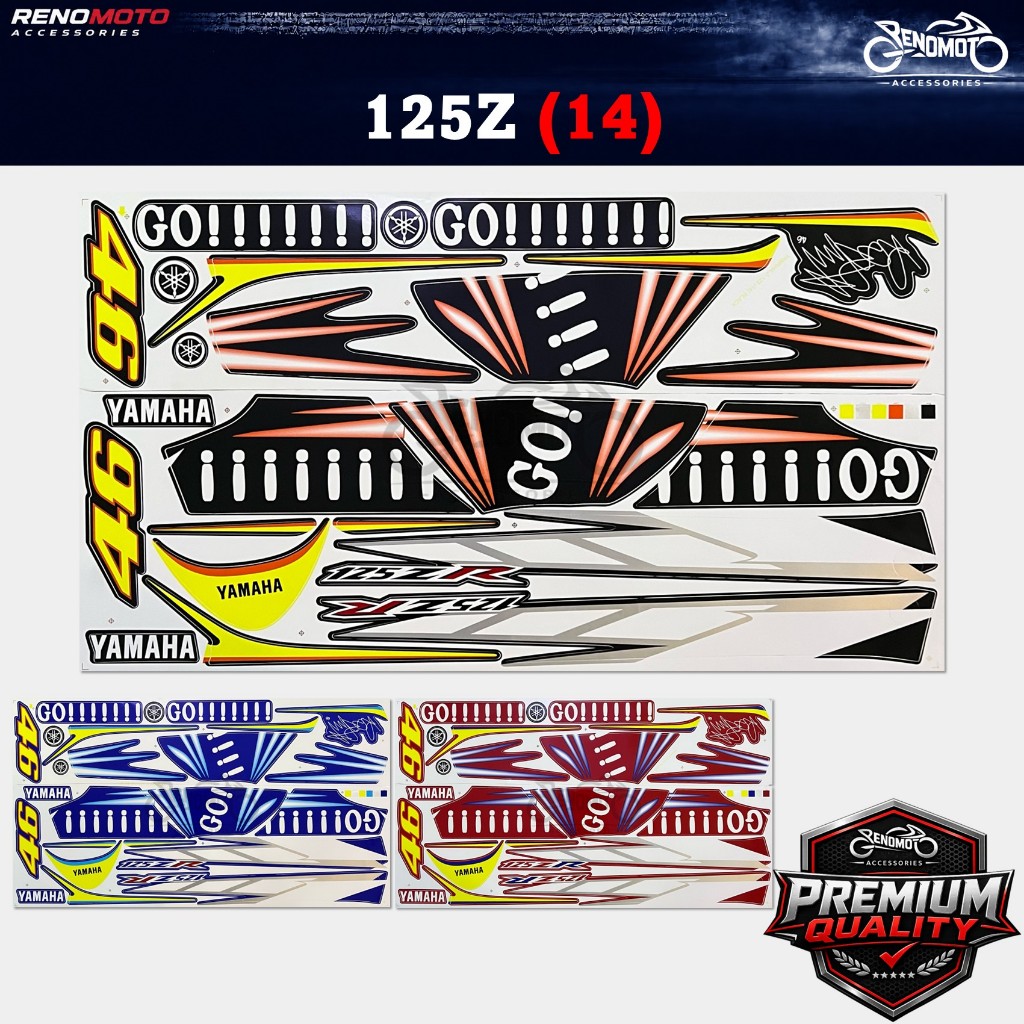 Yamaha 125Z (14) Y125ZR / Y125Z / Z125 Body Stripe Sticker Set Premium