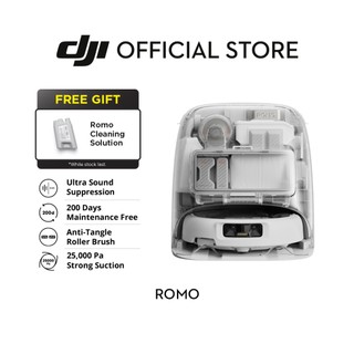 DJI ROMO - Robot Vacuum | Millimeter-Level Obstacle Sensing | 25,000 Pa Ultra Strong Suction |Transparent Design