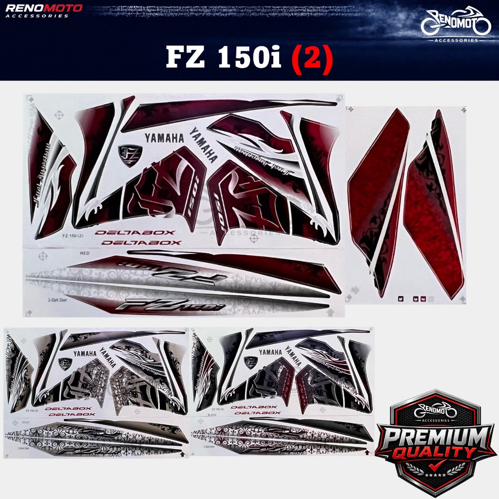 Yamaha FZ 150i V1 V2 (2) ชุดสติ๊กเกอร์ Body Stripe พรีเมี่ยม
