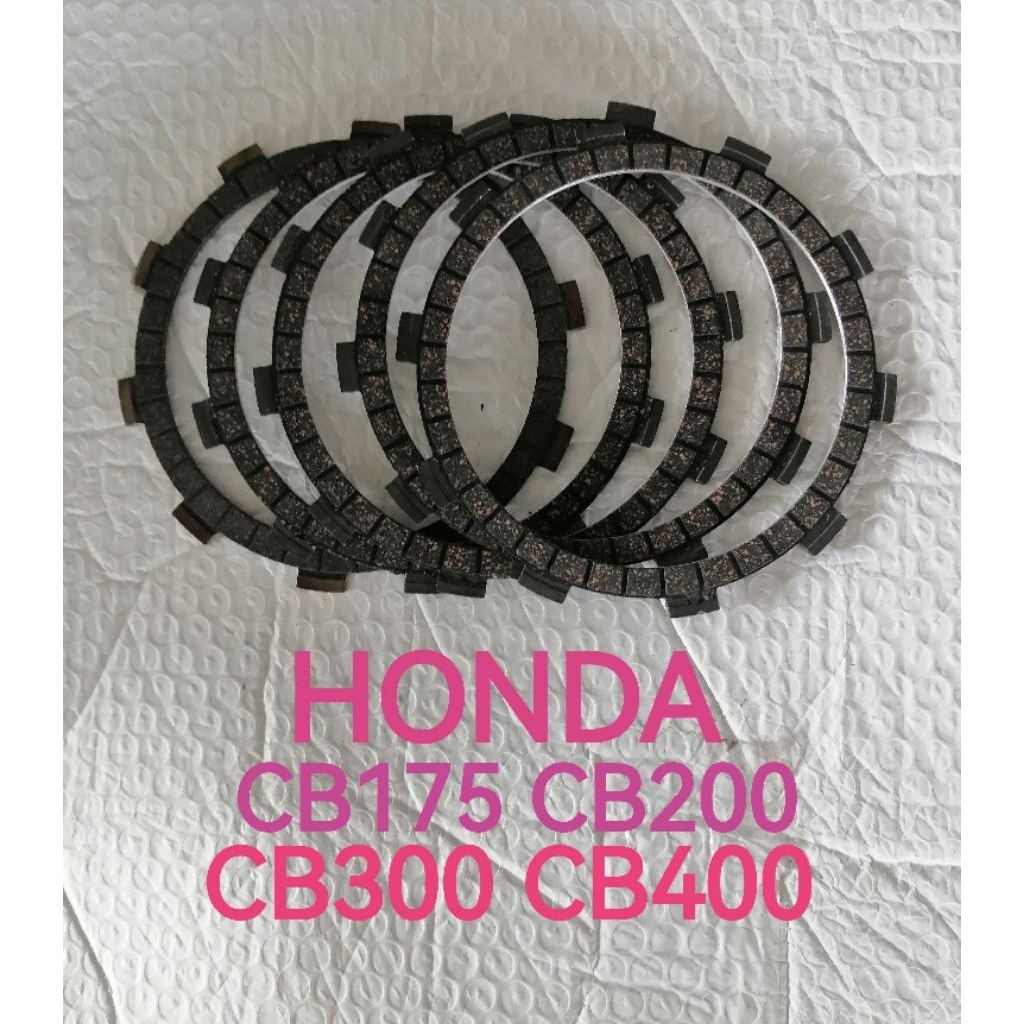 HONDA CB175 CB200 CB300 CB400 NOS JAPAN CLUTCH PLATES SET (5 ชิ้น)