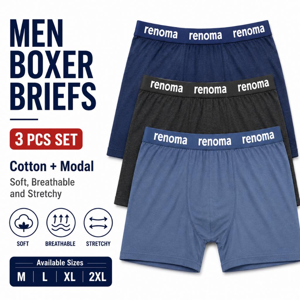 [3 ชิ้น] ผู้ชาย Boxer/ Seluar Boxer Lelaki ผู้ใหญ่/ Speender Lelaki/ ชุดชั้นในชาย/ Seluar Boxer Lela