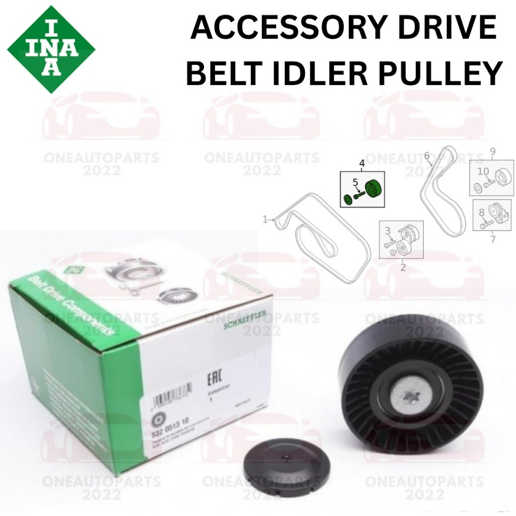 INA ACCESSORY DRIVE BELT IDLER PULLEY AUDI A4 B8 S4 3.0 A5 S5 3.0 A6 C7 3.0 A7 3.0 Q5 3.0 Q7 (4LB) 3
