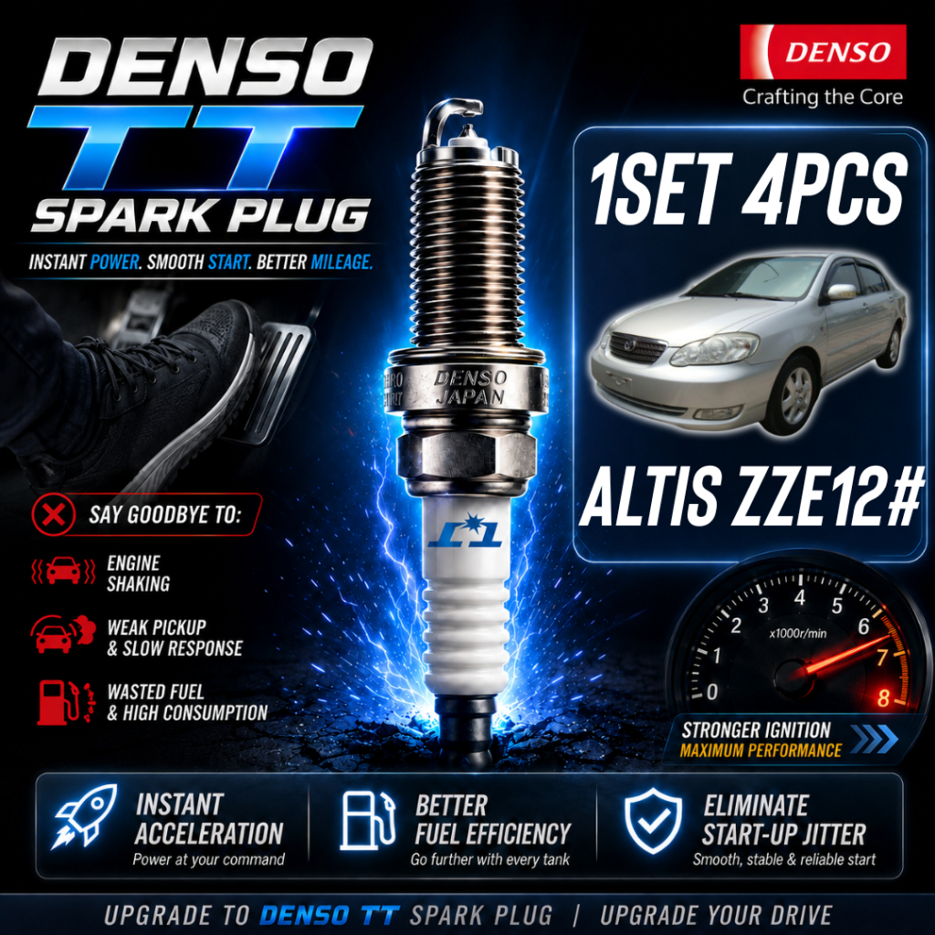 DENSO TT หัวเทียนนิกเกิล Altis zze121 zze122 Toyota Corolla 1.6 1.8 k20tt 1 ชุด 4 ชิ้น