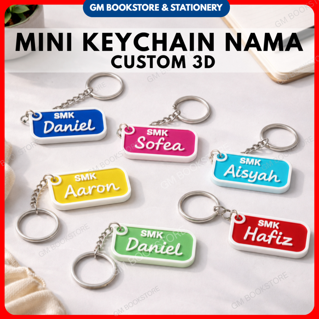 MINI KEYCHAIN NAMA CUSTOM 3D KEYCHAIN NAMA KEYCHAIN NAMA CUSTOM MINIMUM 5 ชิ้น