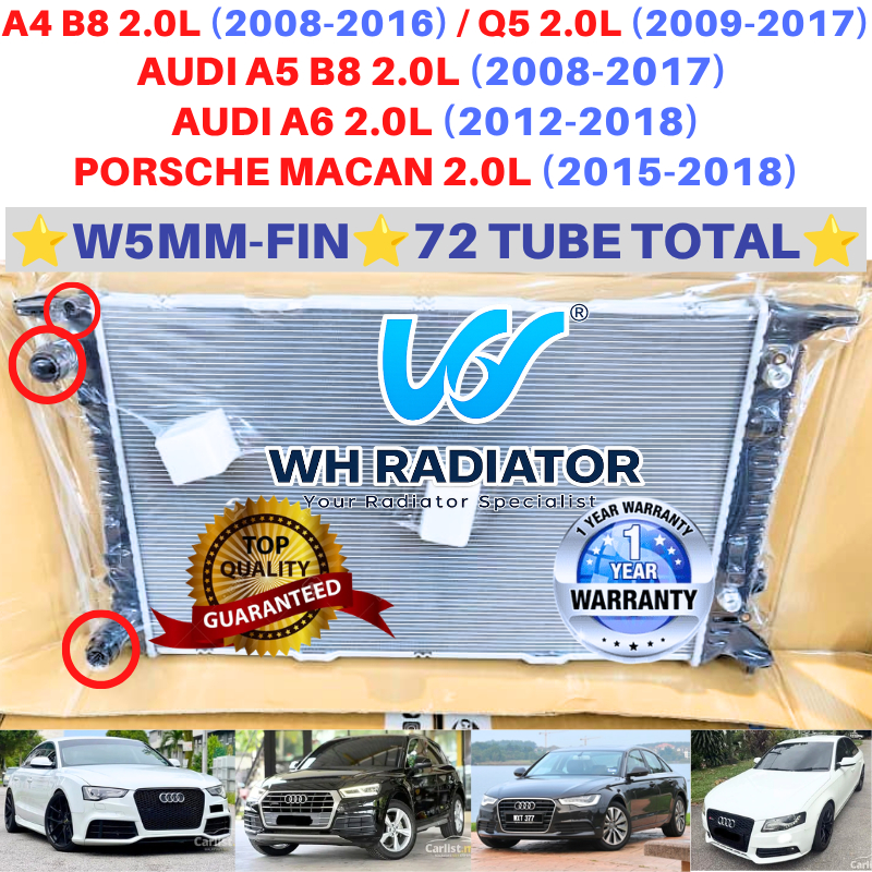 AUDI A4 B8 /A5 B8 /Q5 /A6 2.0L / PORSCHE MACAN 2.0L (26mm)DOUBLE LAYER TOP QUALITY W5MM-FIN 72 หม้อน