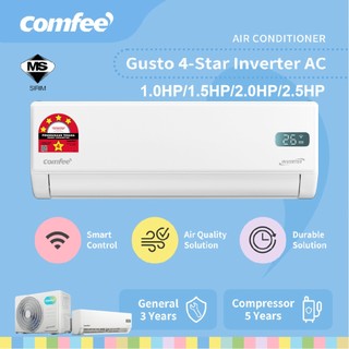 Comfee ECO+ AI Inverter Air Conditioner (1HP/1.5HP/2HP/2.5HP) R32 4 Star Wifi Aircond