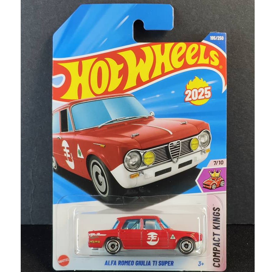 Hot Wheels Alfa Romeo Giulia TI Super - สีแดง ( 195/250 - 2025 Mix K - COMPACT KINGS 7/10 ) - ใหม่สํ
