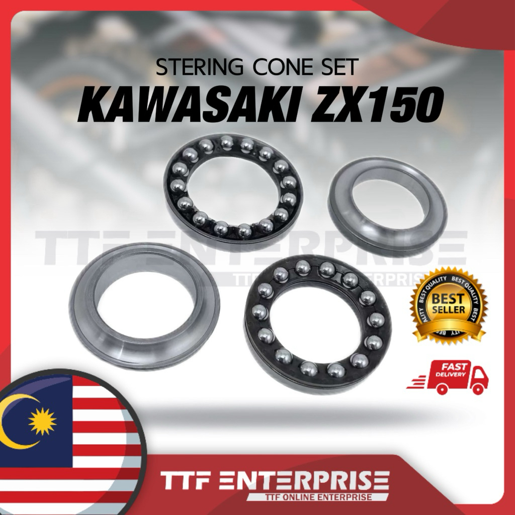 KAWASAKI ZX150 STERING CONE SET BEARING TAPAK HANDLE COMPLETE SET ZX 150 ZX150