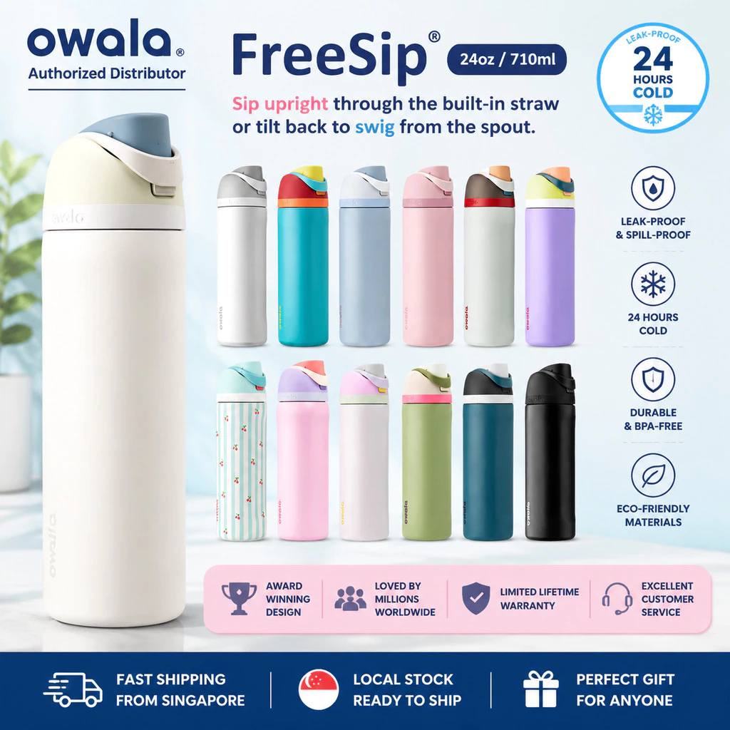ขวดน้ําสแตนเลสหุ้มฉนวน Owala FreeSip 24Oz/32Oz ขวดน้ํา Owala