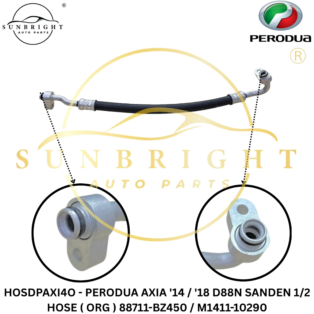 PERODUA AXIA 14 / 18 D88N SANDEN 1/2 HOSE ( ORG ) 88711-BZ450 / M1411-10290