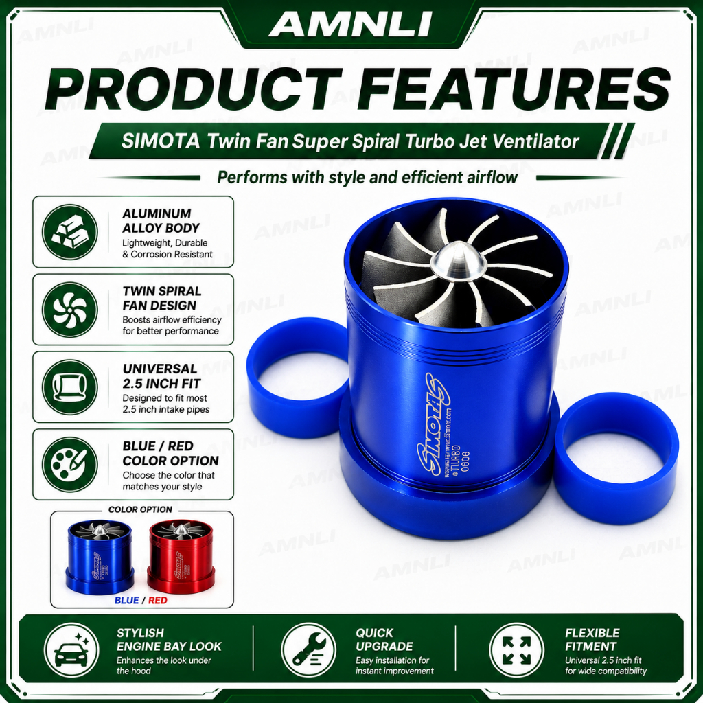 SIMOTA ( TWIN FAN ) SUPER SPIRAL TURBO JET VENTILATOR TWIN FAN 2.5 INCH TURBO CHARGER JET FAN